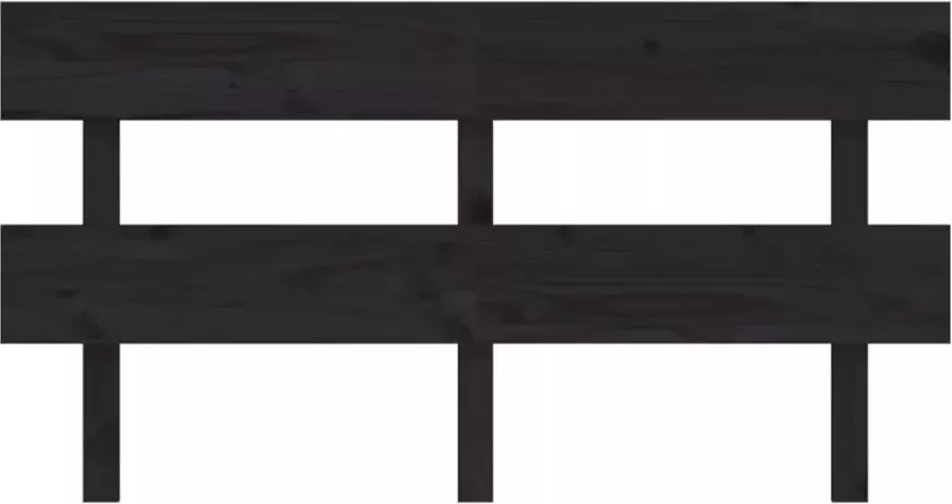 VIDAXL Hoofdbord 164x3x81 cm massief grenenhout zwart - Foto 3