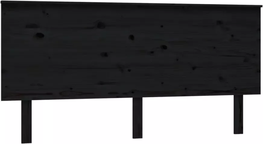 VIDAXL Hoofdbord 164x6x82 5 cm massief grenenhout zwart - Foto 4