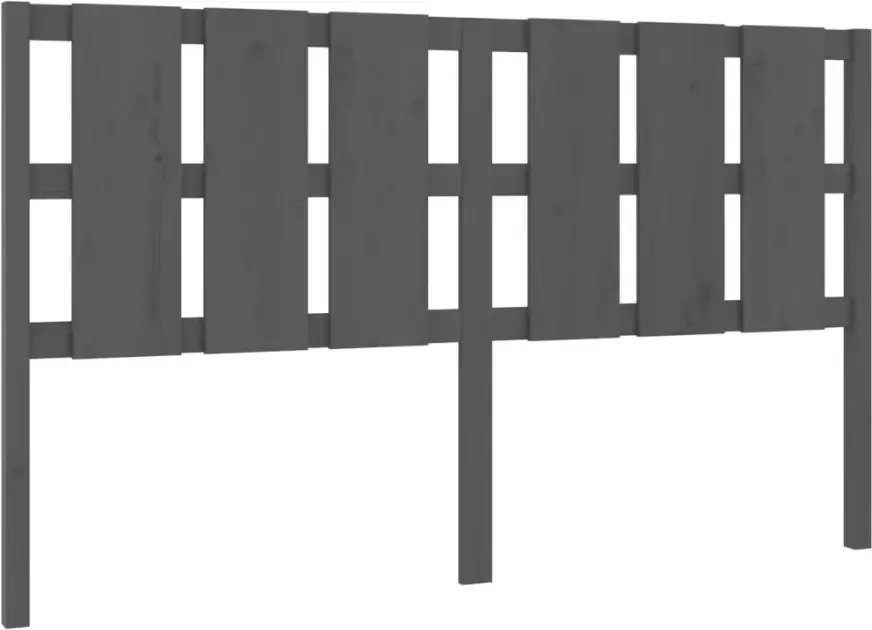 VIDAXL Hoofdbord 165 5x4x100 cm massief grenenhout grijs - Foto 4