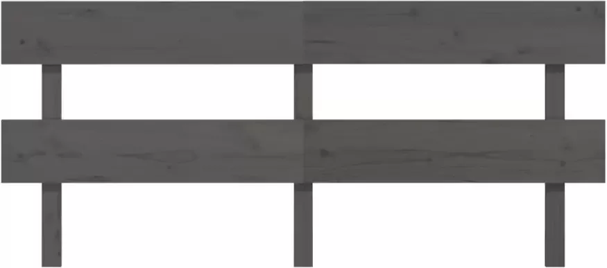 VIDAXL Hoofdbord 184x3x81 cm massief grenenhout grijs - Foto 3