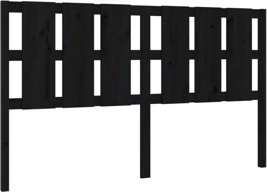 VIDAXL Hoofdbord 185 5x4x100 cm massief grenenhout zwart - Foto 4