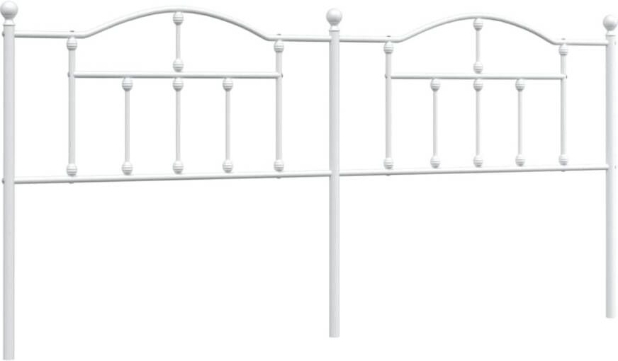 VIDAXL Hoofdbord 193 cm metaal wit - Foto 2