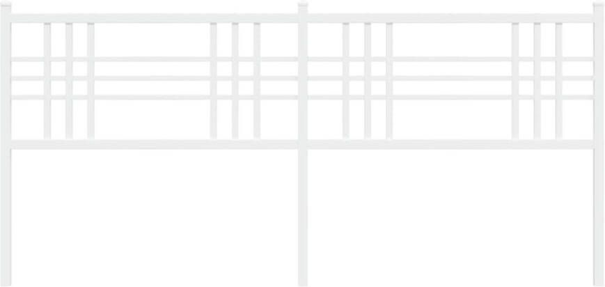 VidaXL Hoofdbord 200 cm metaal wit - Foto 4