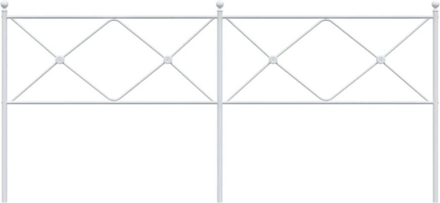 VidaXL Hoofdbord 200 cm metaal wit - Foto 4