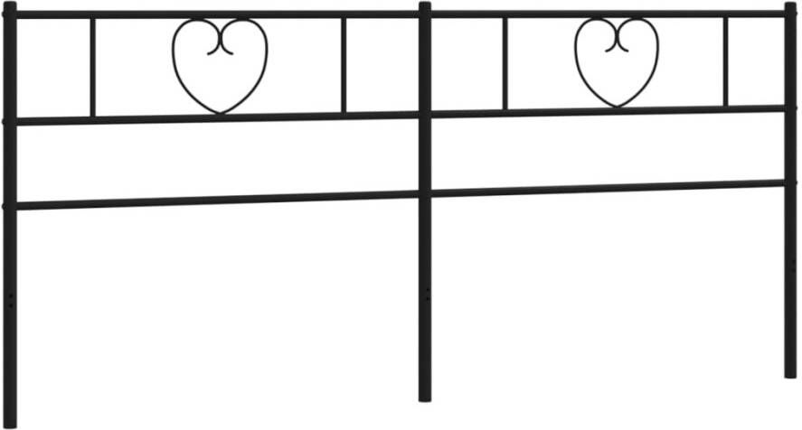 VIDAXL Hoofdbord 200 cm metaal zwart - Foto 2