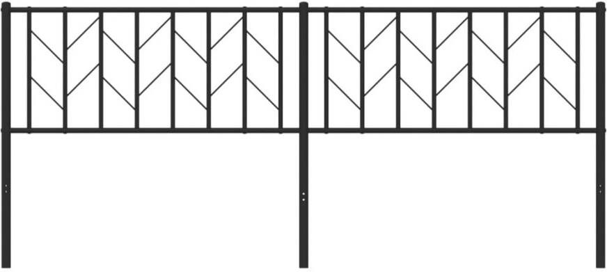 VIDAXL Hoofdbord 200 cm metaal zwart - Foto 2