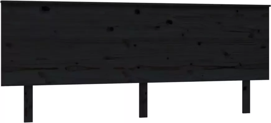 VIDAXL Hoofdbord 204x6x82 5 cm massief grenenhout zwart - Foto 3