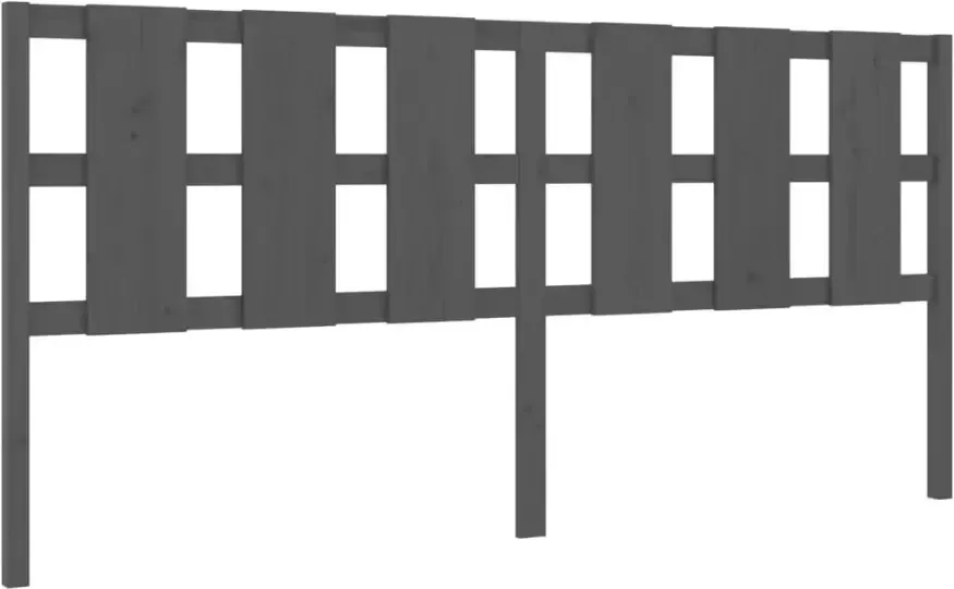 VIDAXL Hoofdbord 205 5x4x100 cm massief grenenhout grijs - Foto 4