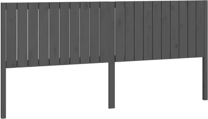VIDAXL Hoofdbord 205 5x4x100 cm massief grenenhout grijs - Foto 3