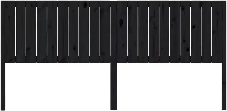VIDAXL Hoofdbord 205 5x4x100 cm massief grenenhout zwart - Foto 2