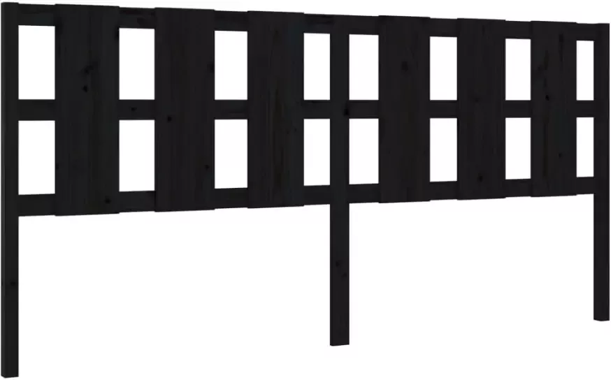 VIDAXL Hoofdbord 205 5x4x100 cm massief grenenhout zwart - Foto 4