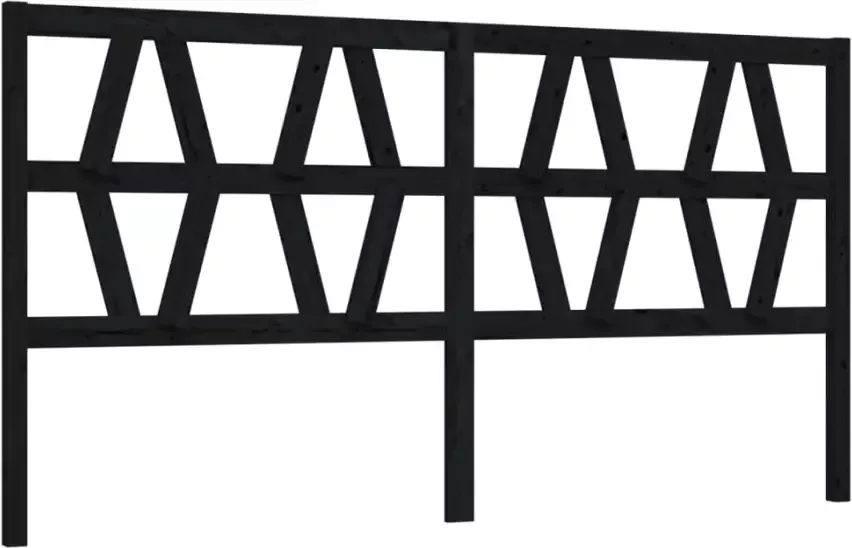 VIDAXL Hoofdbord 206x4x100 cm massief grenenhout zwart - Foto 5