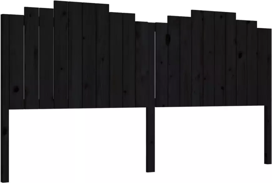 VIDAXL Hoofdbord 206x4x110 cm massief grenenhout zwart - Foto 4