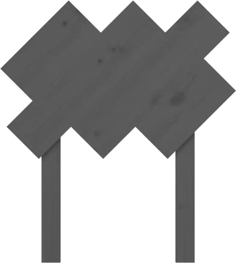 VIDAXL Hoofdbord 72 5x3x81 cm massief grenenhout grijs - Foto 1