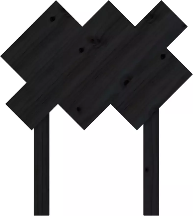 VIDAXL Hoofdbord 72 5x3x81 cm massief grenenhout zwart - Foto 2