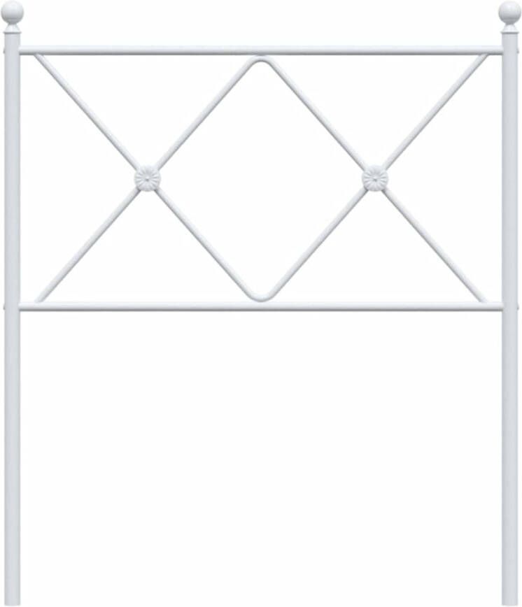 VidaXL Hoofdbord 75 cm metaal wit - Foto 2