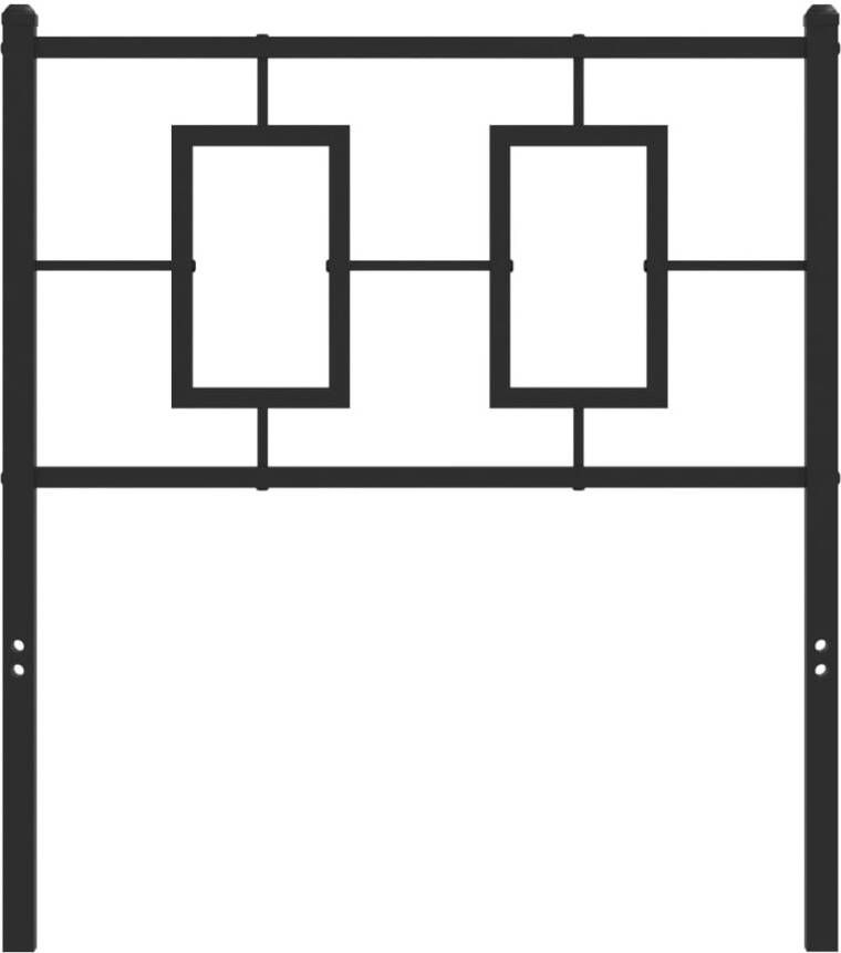 VidaXL Hoofdbord 75 cm metaal zwart