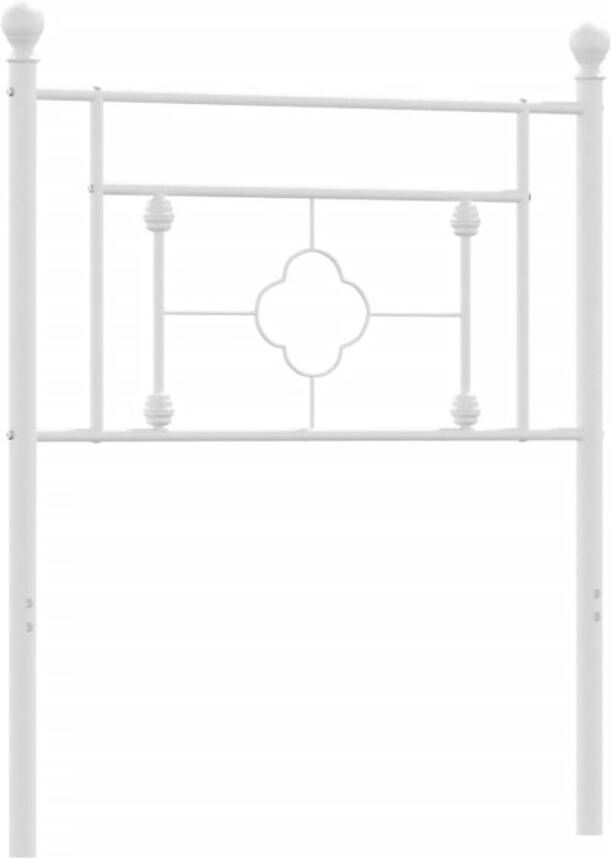 VIDAXL Hoofdbord 80 cm metaal wit - Foto 4