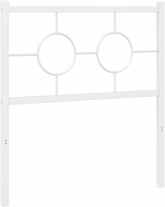 VIDAXL Hoofdbord 80 cm metaal wit - Foto 2