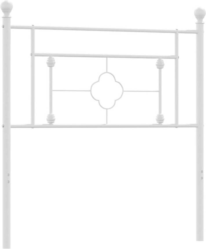 VIDAXL Hoofdbord 90 cm metaal wit - Foto 4