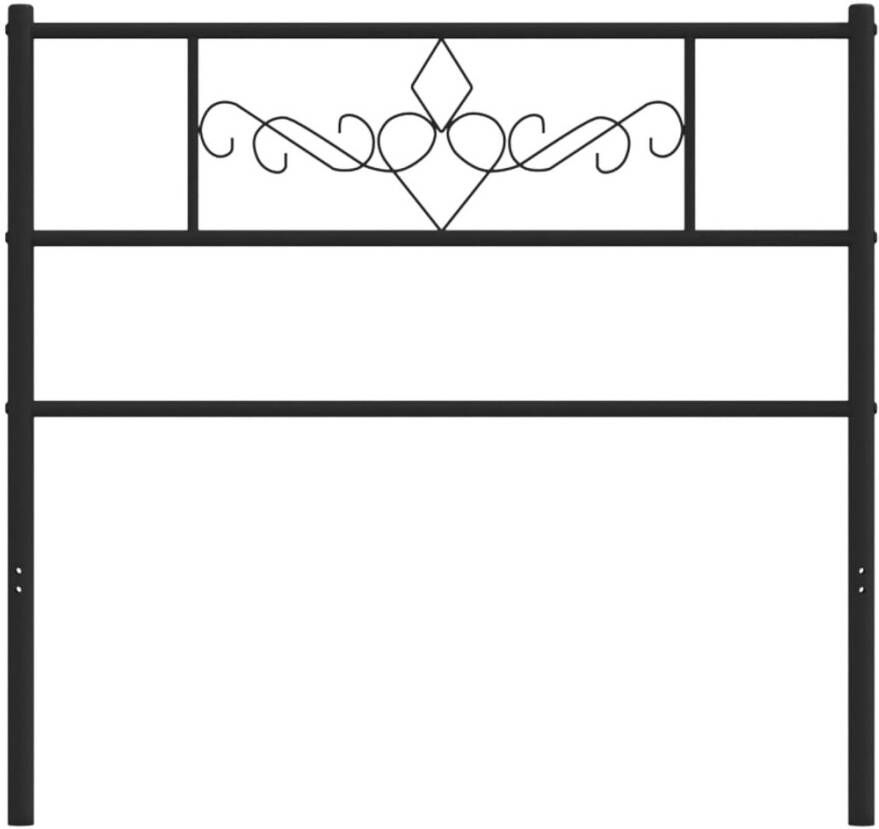 VIDAXL Hoofdbord 90 cm metaal zwart - Foto 2