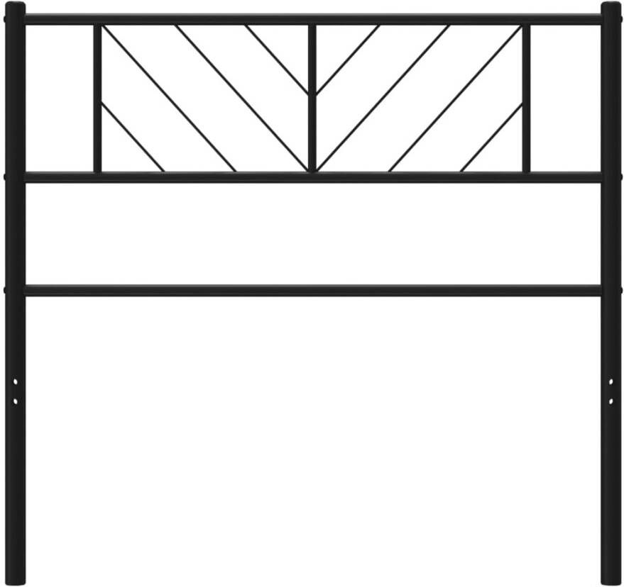 VIDAXL Hoofdbord 90 cm metaal zwart