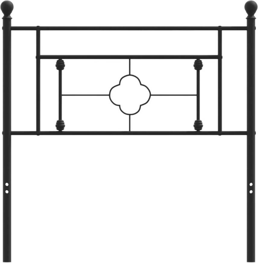 VIDAXL Hoofdbord 90 cm metaal zwart