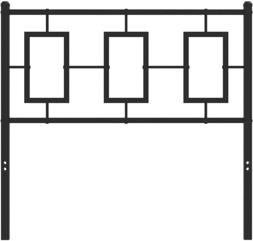 VIDAXL Hoofdbord 90 cm metaal zwart