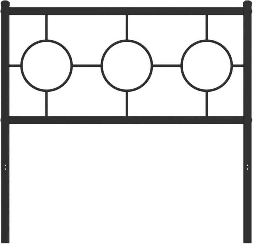 VidaXL Hoofdbord 90 cm metaal zwart