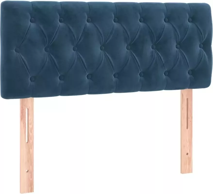 VIDAXL Hoofdbord 90x7x78 88 cm fluweel donkerblauw - Foto 3