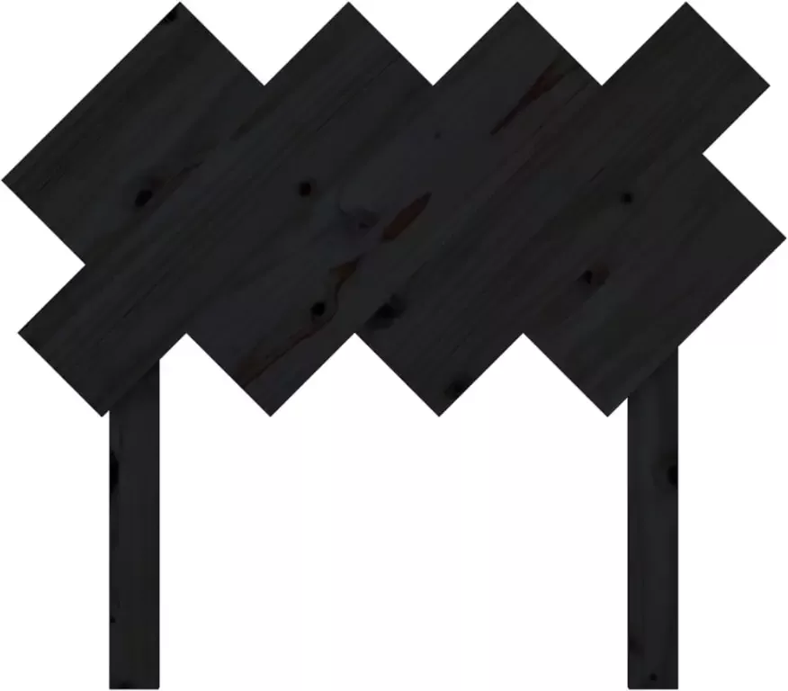 VIDAXL Hoofdbord 92x3x81 cm massief grenenhout zwart - Foto 2