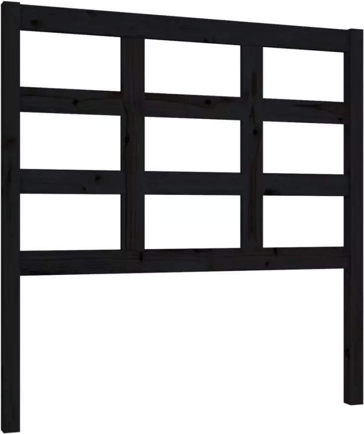 VIDAXL Hoofdbord 95 5x4x100 cm massief grenenhout zwart - Foto 4