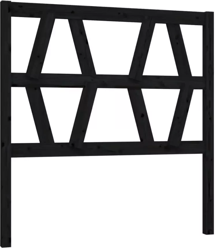 VIDAXL Hoofdbord 96x4x100 cm massief grenenhout zwart - Foto 6