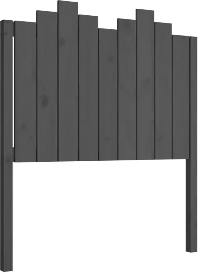 VIDAXL Hoofdbord 96x4x110 cm massief grenenhout grijs - Foto 3