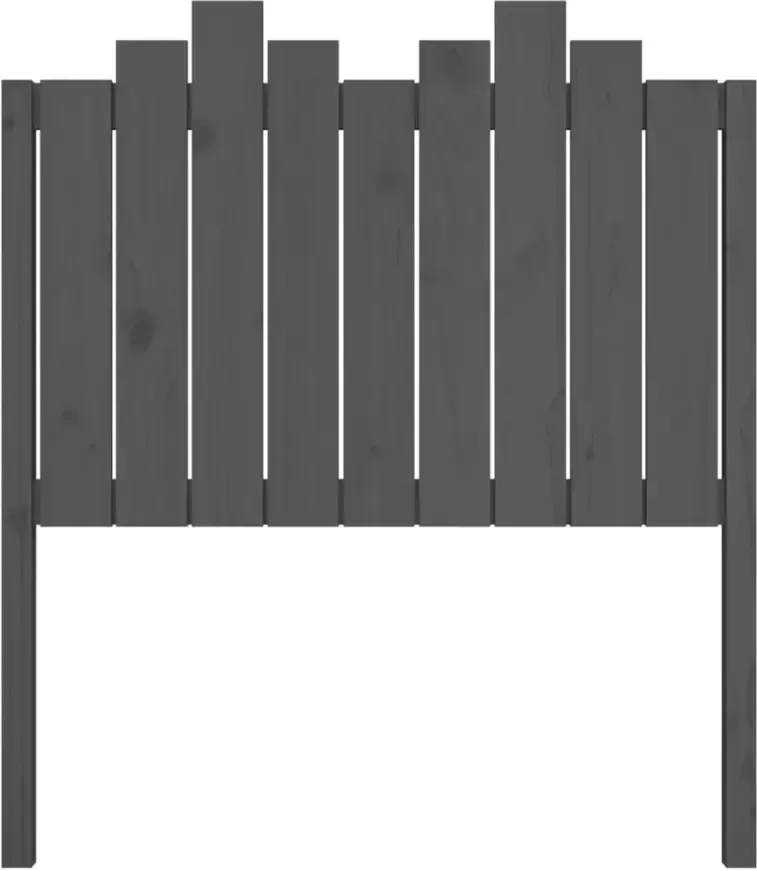 VIDAXL Hoofdbord 96x4x110 cm massief grenenhout grijs - Foto 2