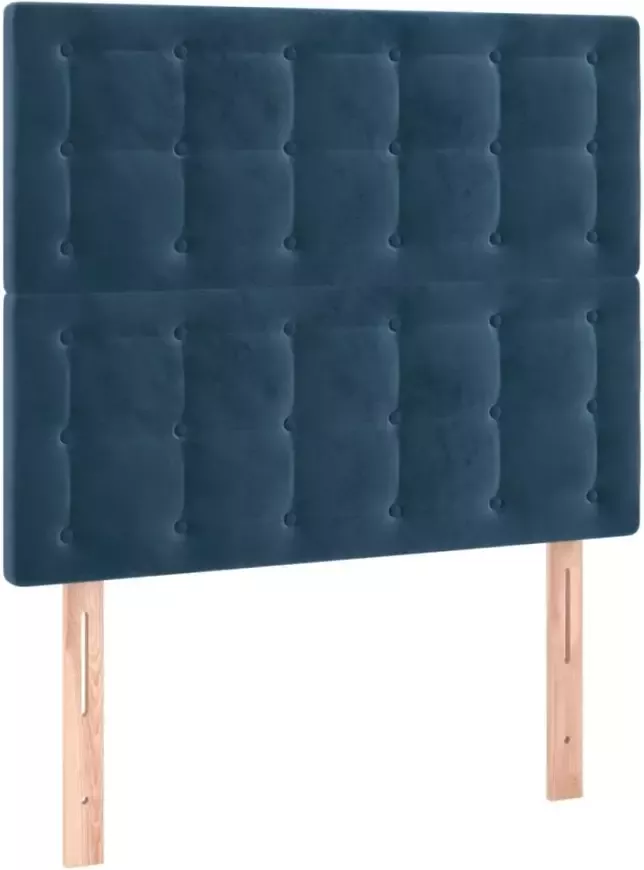 VIDAXL Hoofdbord LED 100x5x118 128 cm fluweel donkerblauw - Foto 3