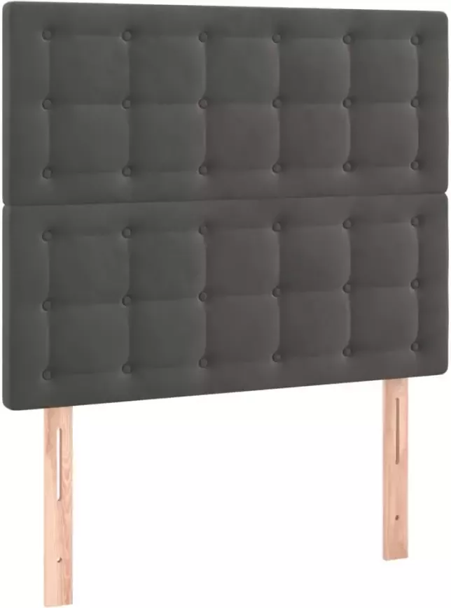 VIDAXL Hoofdbord LED 100x5x118 128 cm fluweel donkergrijs - Foto 5