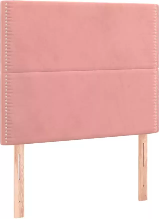 VIDAXL Hoofdbord LED 100x5x118 128 cm fluweel roze - Foto 3