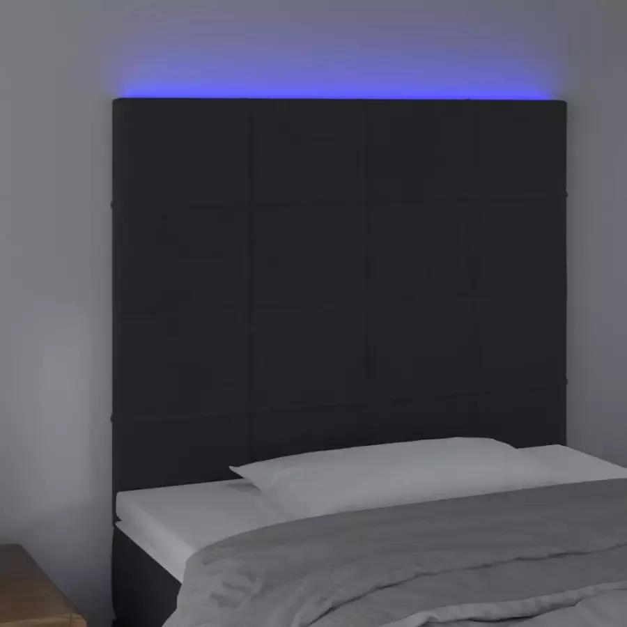 VIDAXL Hoofdbord LED 100x5x118 128 cm fluweel zwart - Foto 2