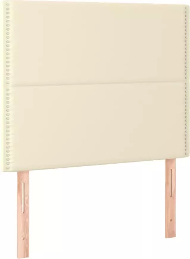 VidaXL Hoofdbord LED 100x5x118 128 cm kunstleer crèmekleurig - Foto 7