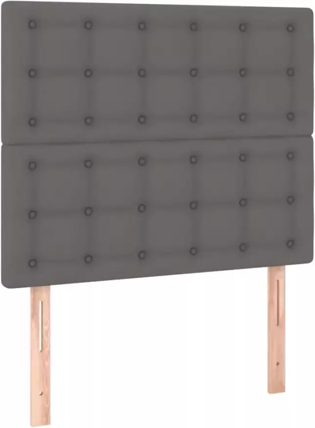 VIDAXL Hoofdbord LED 100x5x118 128 cm kunstleer grijs - Foto 3