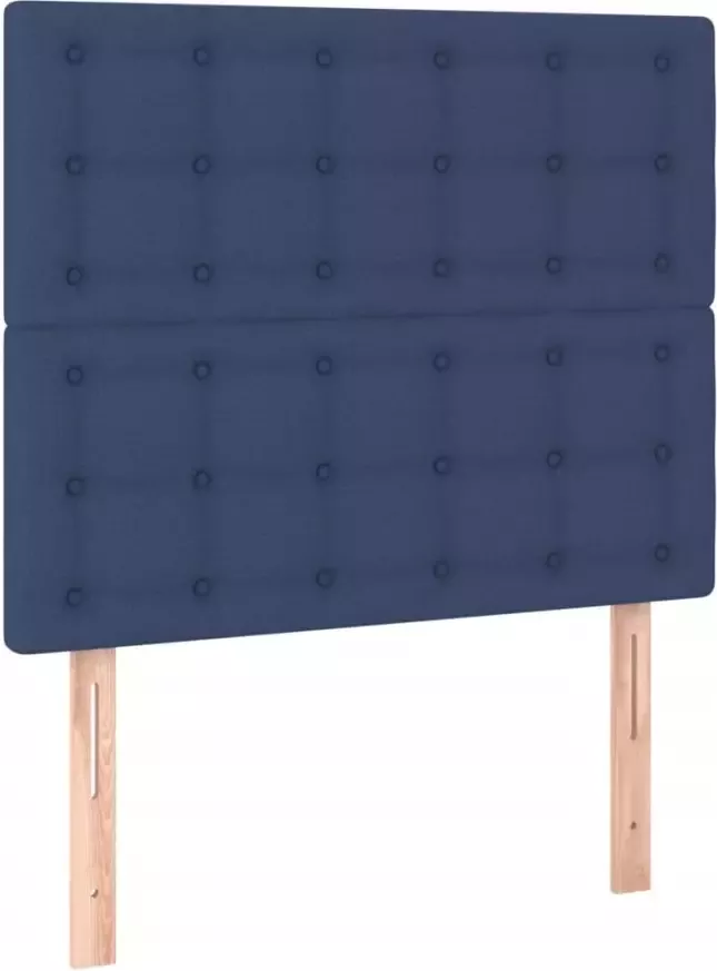 VIDAXL Hoofdbord LED 100x5x118 128 cm stof blauw - Foto 3