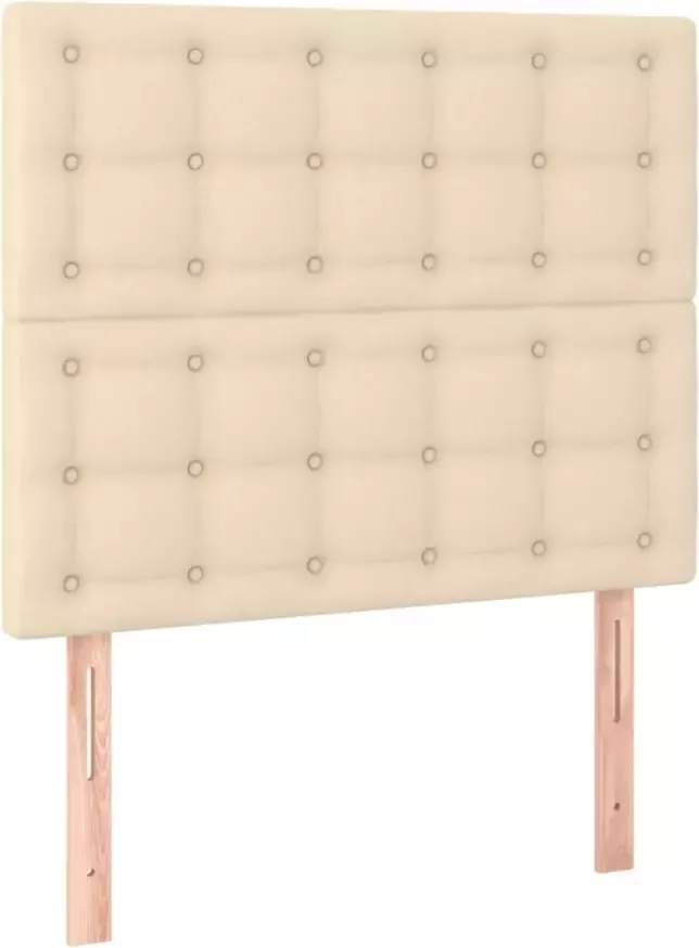 VIDAXL Hoofdbord LED 100x5x118 128 cm stof crèmekleurig - Foto 3