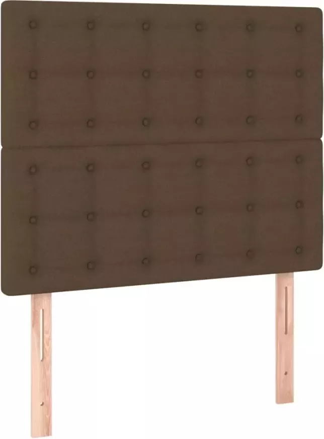 VidaXL Hoofdbord LED 100x5x118 128 cm stof donkerbruin - Foto 4