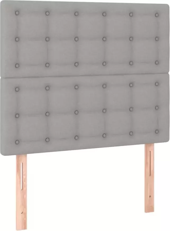 VIDAXL Hoofdbord LED 100x5x118 128 cm stof lichtgrijs - Foto 3