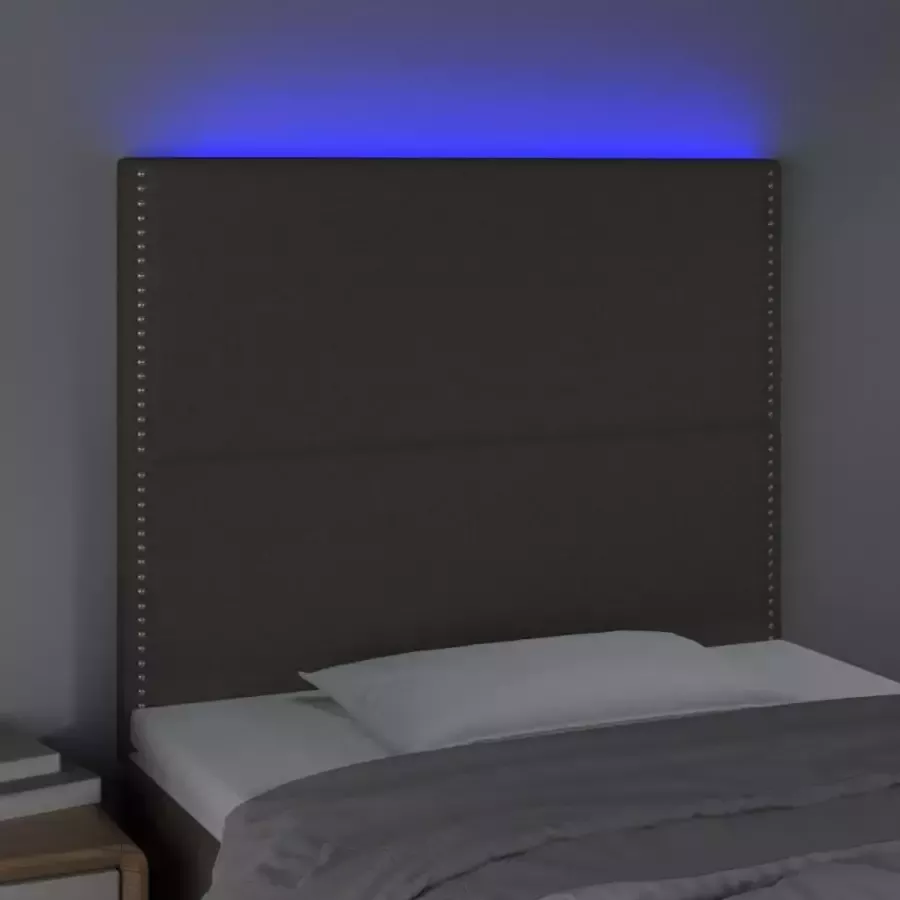 VIDAXL Hoofdbord LED 100x5x118 128 cm stof taupe - Foto 2