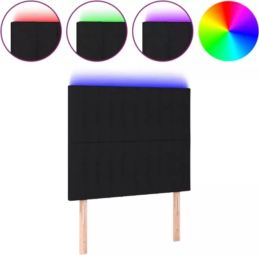 VIDAXL Hoofdbord LED 100x5x118 128 cm stof zwart - Foto 3