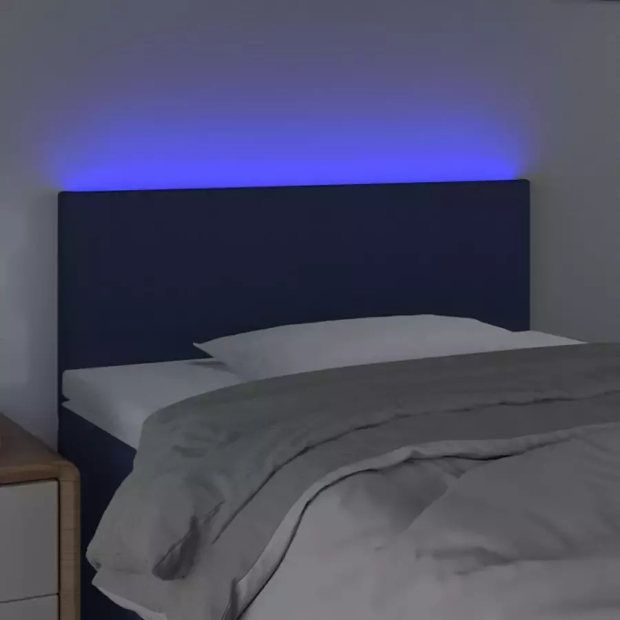 VIDAXL Hoofdbord LED 100x5x78 88 cm stof blauw - Foto 4
