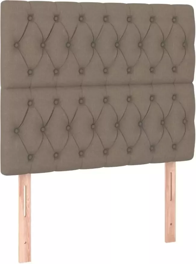 VIDAXL Hoofdbord LED 100x7x118 128 cm stof taupe - Foto 3