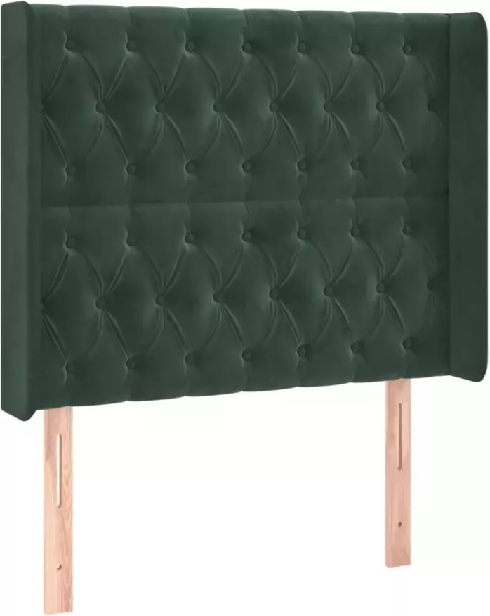 VIDAXL Hoofdbord LED 103x16x118 128 cm fluweel donkergroen - Foto 3